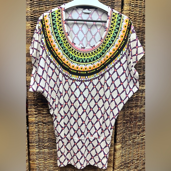 Trina Turk- Geometric Patterned Swim Women's Top, Kon Tiki,Estimated size: Small - Picture 1 of 7